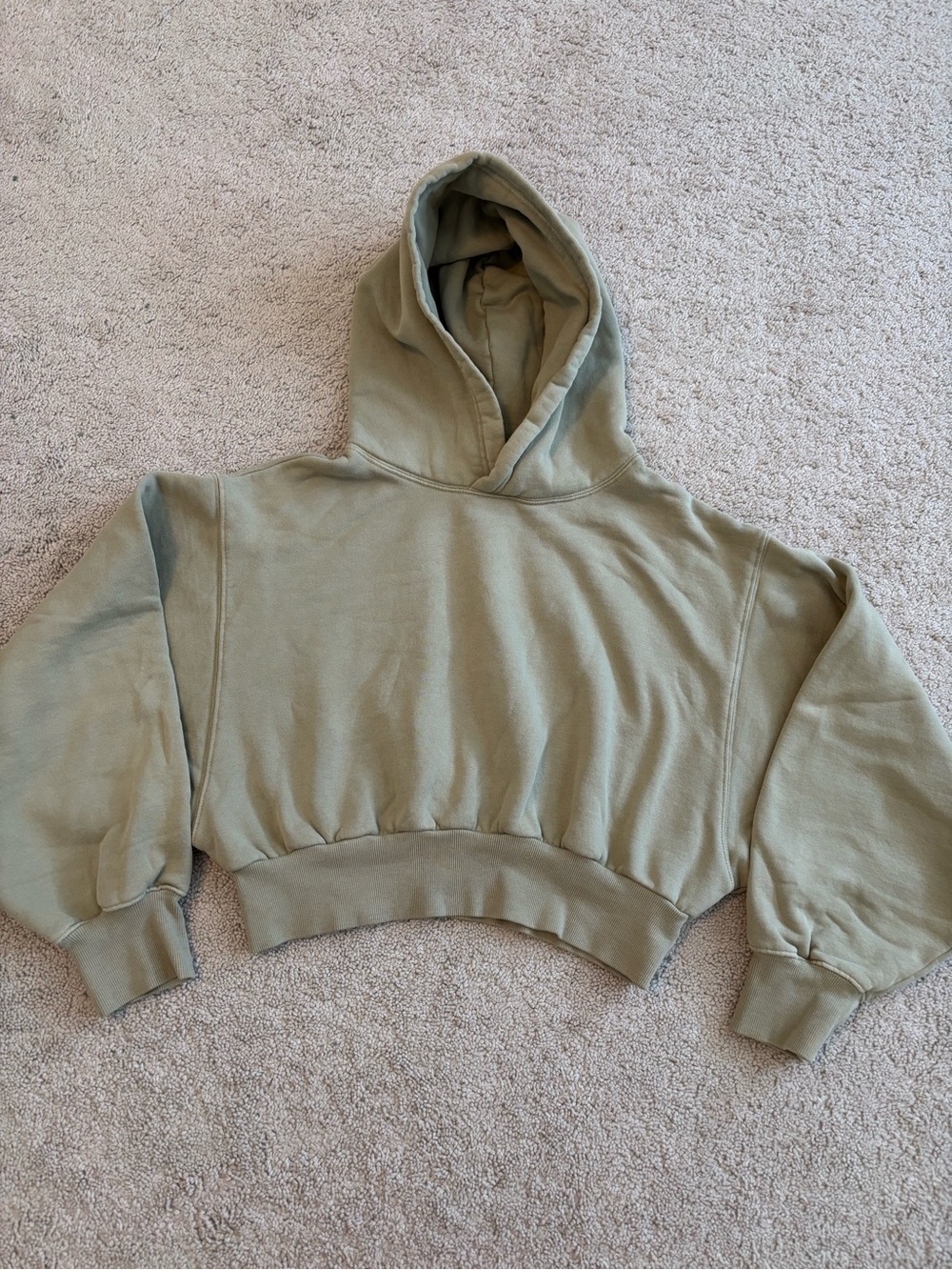 TNA CozyAF Fleece, Cropped Hoodie Sweater - Sage, Women’s Small